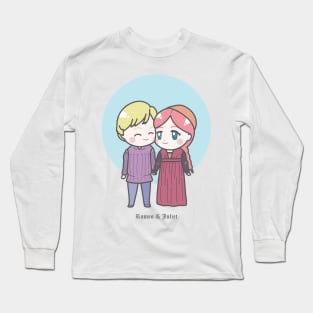 Cute Chibi Romeo and Juliet Drawing Illustration Long Sleeve T-Shirt